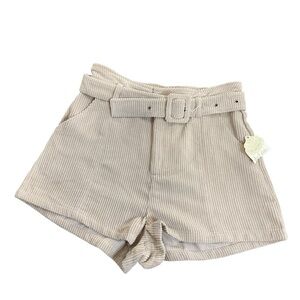 Altar'd State Tan High Waist Corduroy Shorts with Tailored Fit